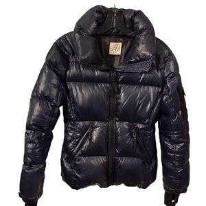 SAM. Freestyle Women’s Down Jacket/Coat Gloss Midnight Navy Sz M EUC